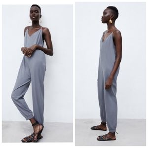 Zara long jersey jumpsuit
